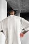 Men's Ecru White Survive Oversize Fit Loose Wide Fit Loose Cut T-Shirt - 2