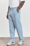 Men's Premium Summer Elastic Waist 100% Cotton Baby Blue Woven Trousers Ls-23100 - 8