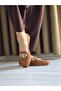 Melinta Stone Buckle Tan Suede Women's Ballerinas - 3