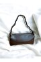 Women's Bitter Brown Baguette Knitted Handle Hand and Shoulder Bag - 6