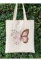 Butterfly Flower Design Y2K Retro Raw Cloth Tote Bag Handbag, Pinterest Bag