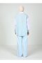 Color Blocked Blouse / Shirt - Blue Striped-White - Tavin - 5