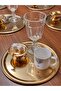 Gold Luxury 6-Piece Delight Bowl with Butterfly Coffee, Tea, Cake Presentation Tray Decorative Coated - 6