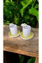Handmade Daisy Design 2 Persons 4 Pieces Coffee Cup Set 110 Ml. - 4
