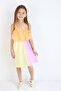 Girl's Multicolor Above Knee Combed Beach-Pool-Sea Dress - 8