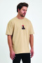 Lenithra Solarpunk Back Printed Unisex Oversize Beige T-Shirt - 2