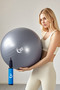 Anti-Burst 65 cm Large Gray Pilates Ball Set Ribbed Ball and Pump Plates Exercise Ball Pump Gray