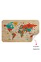 Wooden Look Turkish Educational Detailed Atlas Decorative World Map Wall Sticker-3867 - 4