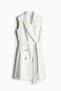 Linen-blend blazer dress