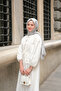 Women's Self-Patterned Stone Detailed Suit White - 6