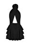Mykonos Cross-Neck Black Short Dress - 4