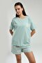 Mother and Child T-Shirt & Shorts Combination Pajamas Priced - 5
