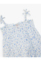 Cotton Bow Detailed Gimped Strap Floral Mini Dress - 3