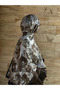 Cotton Mimosa Pattern Shawl - Black/Mould Green