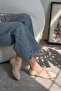 Grace Ankle Tie Genuine Leather Suede Women's Shoes Beige - 3