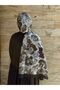 Cotton Mimosa Pattern Shawl - Black/Mould Green - 6