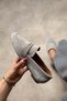 Saber Gray Genuine Suede Flat Sole Women's Ballerinas - 7