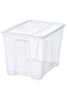 SAMLA Box with Lid, Transparent, 39x28x28 cm, 22L – Durable Storage Solution