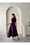 Women Maxi Length Flared Princess Plum Dress - 5
