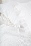 Ayda King Size Duvet Cover Set 100% Organic Cotton Woven Cream 240x220 Cm - 4