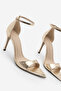 Women's Pointed Toe Strappy Ankle Strap Classic Heeled Sandals Vilena Gold