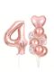 4 Year Old Foil Balloon Set with Rose Gold Heart