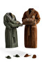 Farah Family Bathrobe Set 100% Organic Cotton Embroidered Green/Brown - M/L - 2