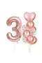 3 Year Old Foil Balloon Set with Rose Gold Heart