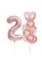 2 Year Old Foil Balloon Set with Rose Gold Heart