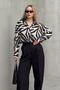 Zebra Patterned Loose Shirt Black-Stone 9320
