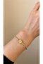 Baguette Zircon Stone Jointed Gold Steel Bracelet