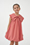 Girl's Bow Collar Woven Summer Balloon Dress - 3