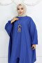Long Tunic Loose Double Suit Cobalt Blue Model 4765 - 2