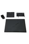 Swiss Nubuck 7 Piece Black Desk Mat Set with Pen (Pens Are Scrikss Brand) - 5