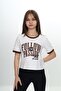 Girl's Crop Garni Printed T-Shirt