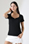 Women's Square Neck Trend Knitwear T-Shirt - 4