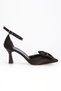 Julia Black Satin Bow High Heels - 3