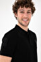 Men's Black Slim Fit Polo Neck Basic T-Shirt 50305929-VR046 - 3