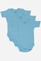 100% Organic Cotton 3-Piece Blue Short Sleeve Baby Bodysuit with Snap Fasteners