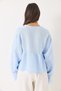 Women's Baby Blue V-Neck Muslin Blouse with Tie Detail 1003 60283051 - 6