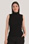 Women's Black Turtleneck 2-Piece Sleeveless Body - 2