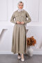 Modal Suit with Khaki Shirt Skirt - 2