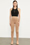 Elastic Waist Piece Detailed Tights - Beige