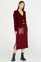 Leather Detailed Midi Knitwear Skirt - Claret Red