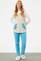 Double Color Fleece Tracksuit Set with Vest - Beige - 4