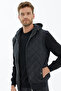 Quilted Hooded Zippered Knitwear Vest Anthracite - 2
