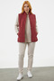 Regular Fit Quilted Snap Vest - Claret Red - 2
