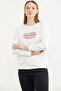 Printed Oversize Basic Sweatshirt - Ecru - 5