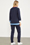 Colorful Pocket Detailed Tracksuit Set - Navy Blue - 6