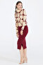 Women's Slit Knitwear Skirt - Claret Red - 2